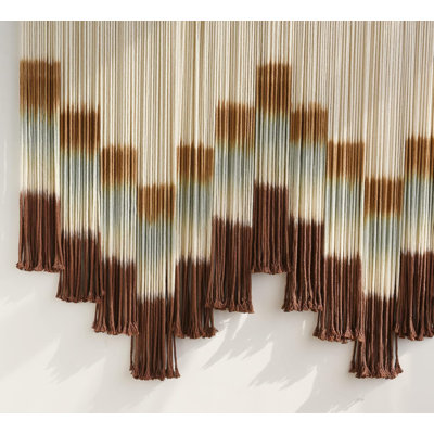 Décoration murale en macramé à motif géométrique Tie-Dye à grande échelle, déclaration de style bohémien, tapisserie, décoration murale, l 59 po x L 35 po