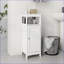 Cabinets, armoire de rangement moderne à une porte avec tablette réglable, L 12,6 po x l 11,8 po x H 33,5 po | Blanc cassé | Panneau de fibres à densité moyenne