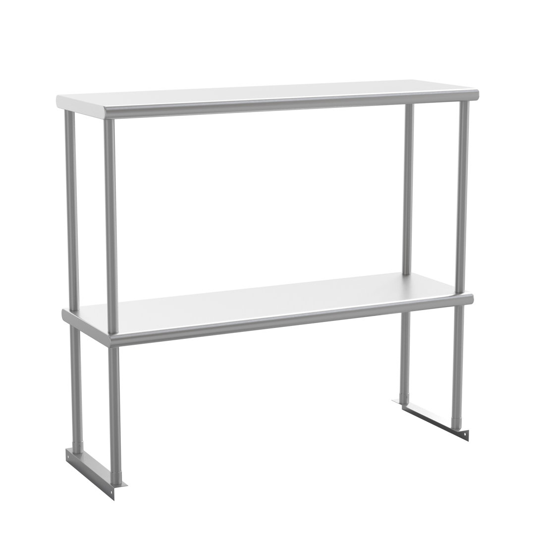Commercial Grade NSF Certified Stainless Steel Metal Kitchen Double Overshelf Flash Furniture 