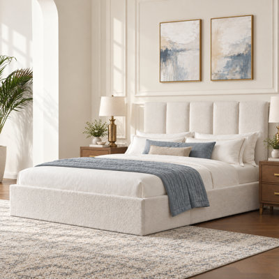 Coletti Hydraulic Lift Up Storage Upholstered Platform Bed