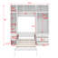 Lit escamotable simple avec casiers et armoires