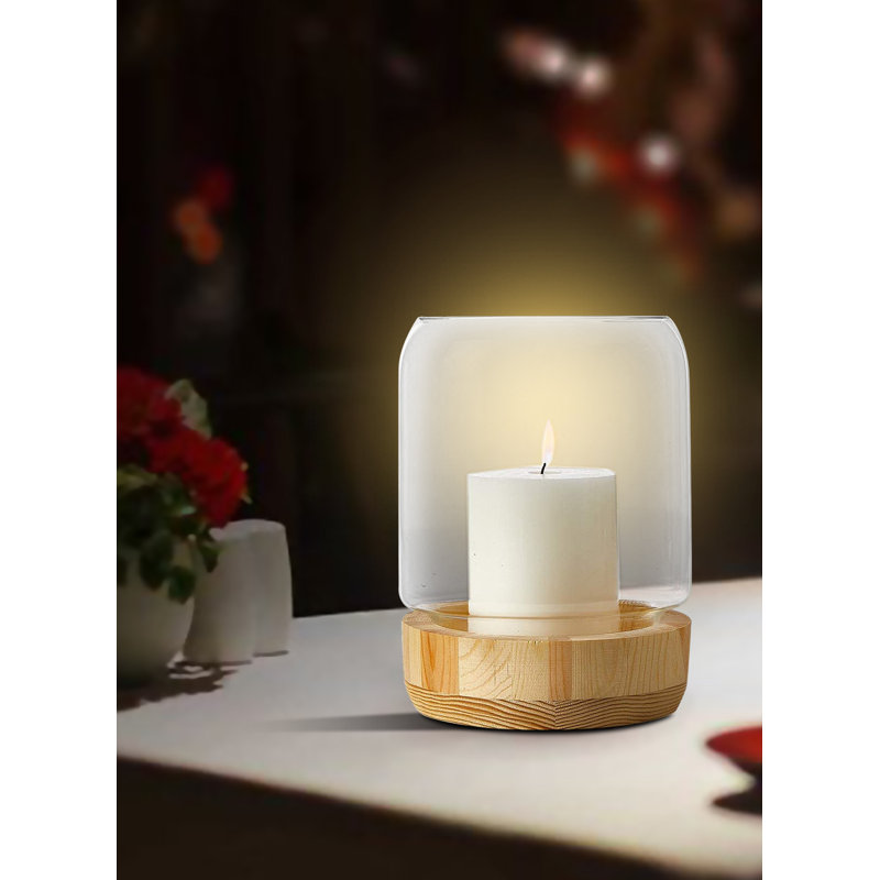 Plateau de table ouragan en verre, H 8 po x l 6 po x P 6 po