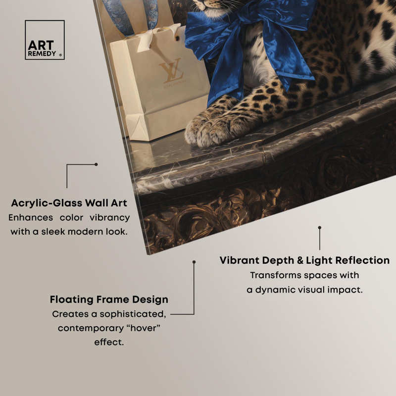 «Velvet Bow Leopard Glam» par Art Remedy, H 36 po x l 24 po