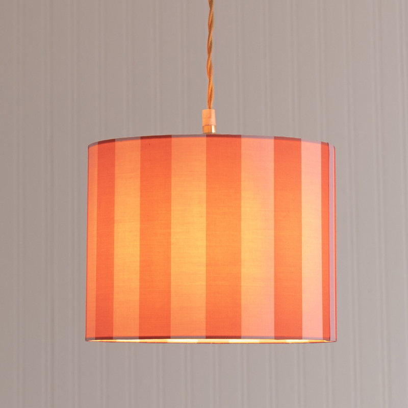Tagle Blended Fabric Drum Lamp Shade ( Slip-On ), 20cm H x 26cm W x 26cm D, Pink/Orange