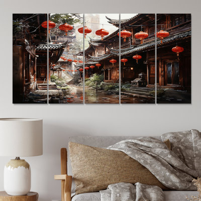 «China Art Red Lantern II», 5 pièces
