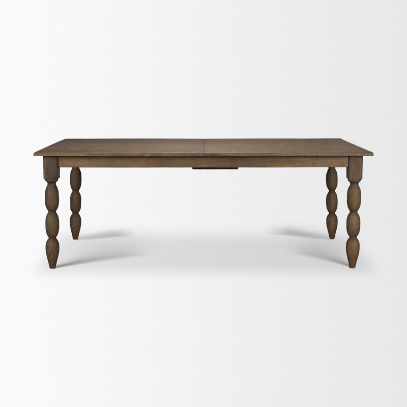 Table de salle à manger extensible Angeline L 96 po x l 48 po | Bois brun foncé | 8 à 10 places