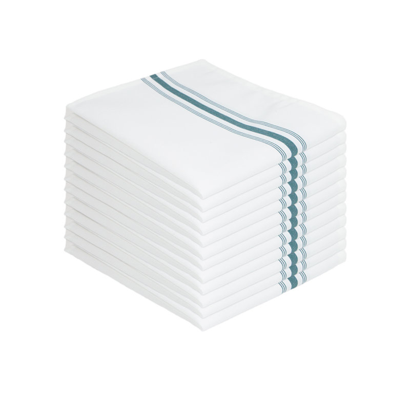 Polyester Striped Rectangle Napkin, Hunter Green