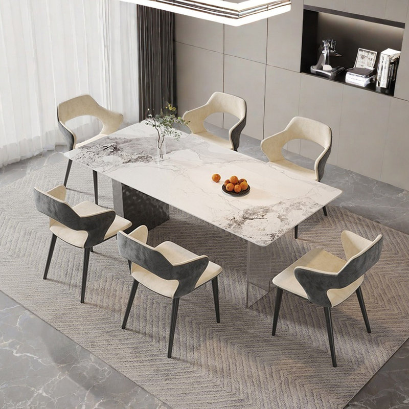 Ensembles de table de salle à manger minimalistes de style italien, H 29,5 po x L 70,9 po x l 35,4 po