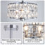 Lustre 3 lumières semi-encastré avec abat-jour tambour en cristal 3 lumières-966255273