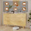 Commode 6 tiroirs pour chambre à coucher, commode en bois cannelée pour chambre d'enfant, chambre de bébé, entrée