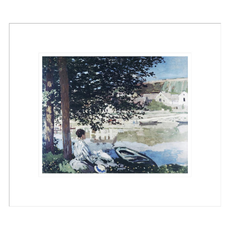 «On the seine at Bennecourt» par Claude Monet, impression giclée encadrée, H 13,75 po x l 15,7 po