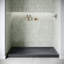 Base de douche 48 po x 36 po Alcove en acrylique noir brillant avec bonde droite, bonde incluse-115222933