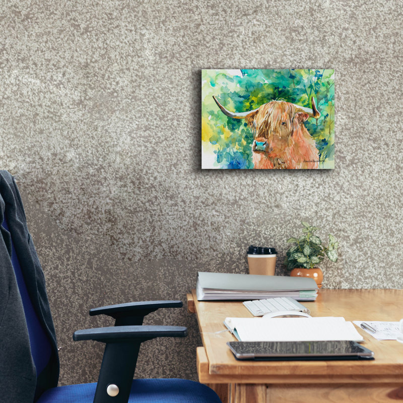 Art mural Union Rustic «Steer 2» par Annelein Beukenkamp, H 12 po x l 16 po x P 0,75 po