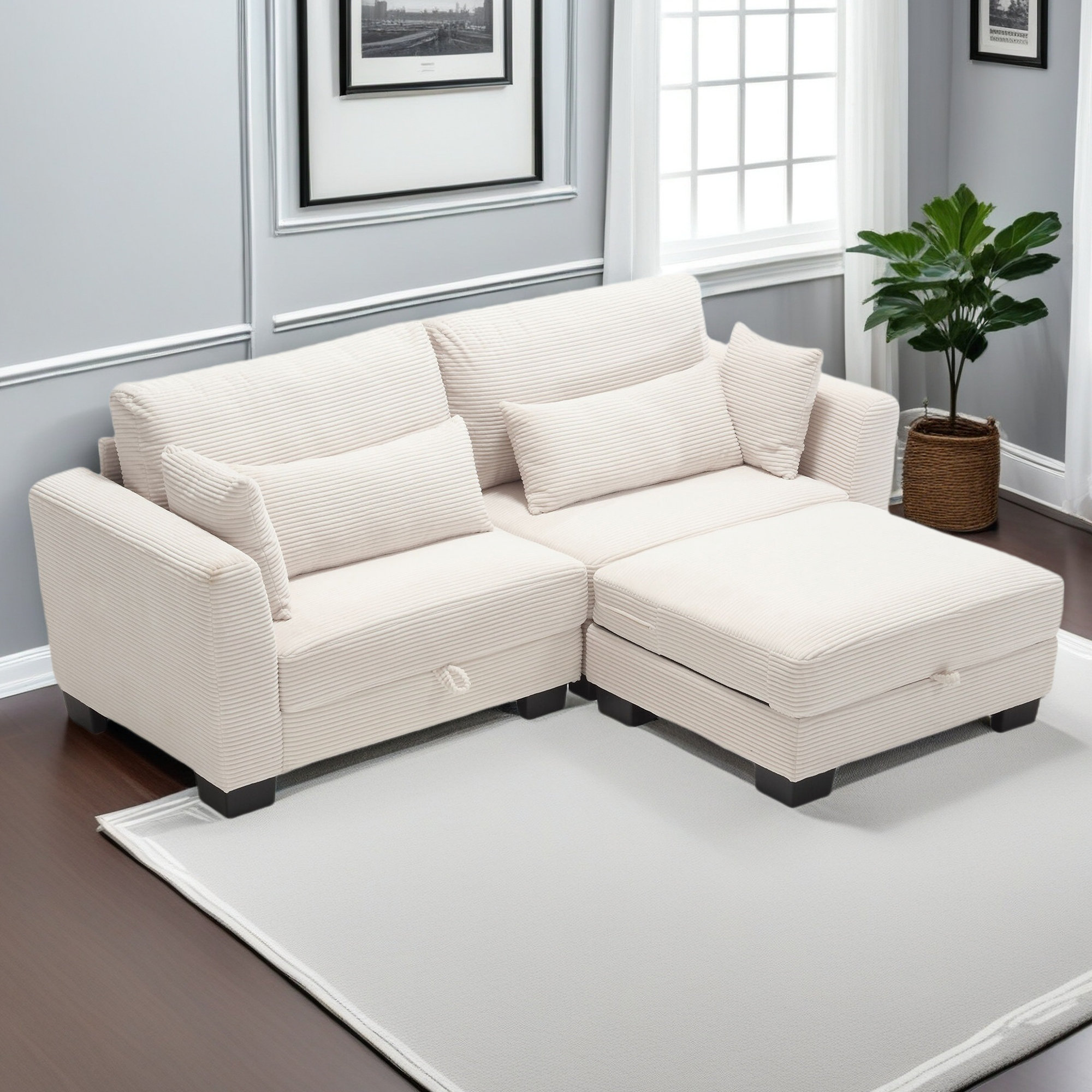 Ebern Designs Modular Sectional Sofa L Shaped Modular Couch With ...