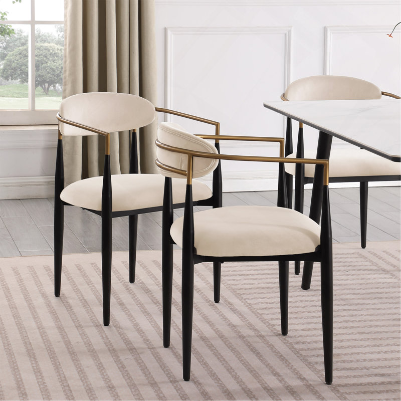 Ensemble de chaises rembourrées en tissu taupe 2 pièces Modern Contemporary, Taupe