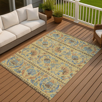 Machine Washable Indoor/Outdoor Chantille ACN2480 Floral Rug