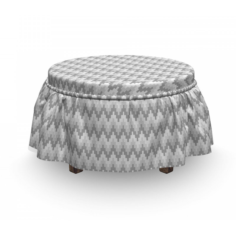 Housse pour décoratif repose-pieds, Ziggourat Ombre Ombre Gris pâle/Blanc