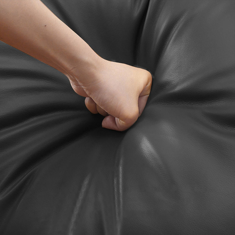 Causeuse-coussin standard en cuir véritable noir