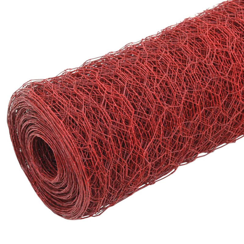Rohoman 99.9998cm H x 984.3cm W Red Metal Wire/Mesh Fence