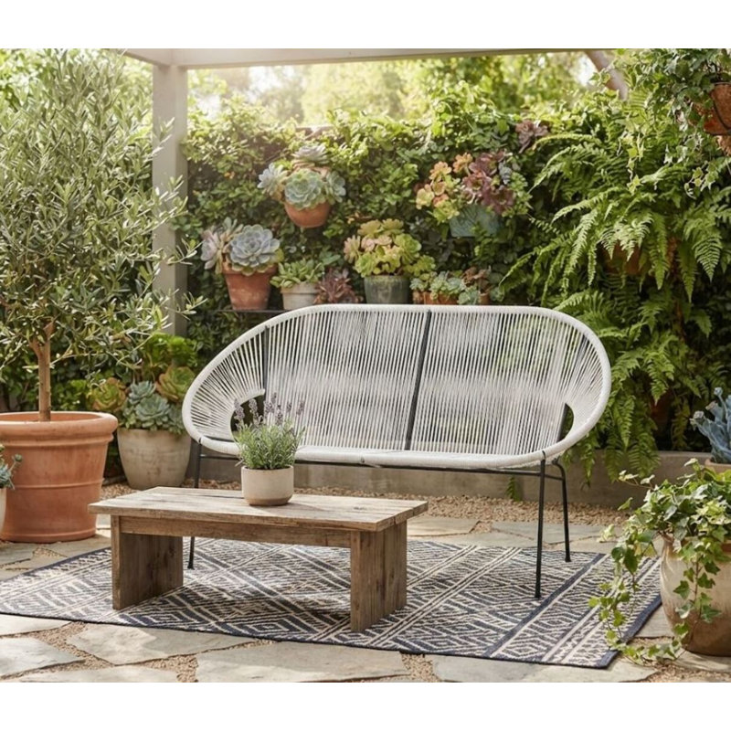 Banc de jardin en fer Fiedler, Blanc
