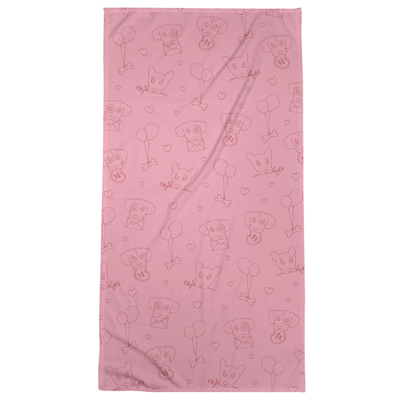 Beach Towel, Pink/Gray, Microfiber