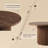 27.5" Round Coffee Table With Hidden Storage, Modern Fluted Drum Center Table, Wood Grain MDF Accent Table For Living Room Bedroom Apartment (Walnut/Dark Wood)-1811312664