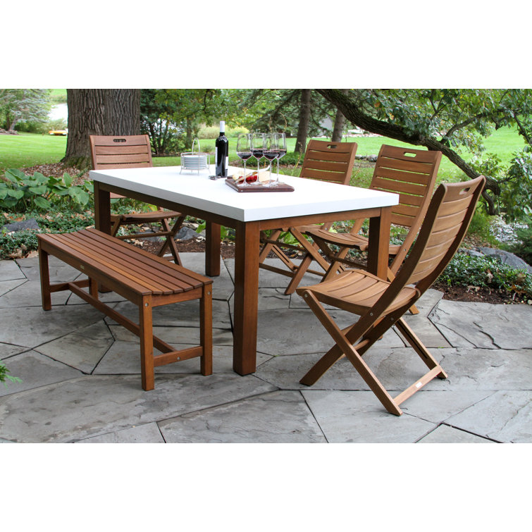 Fleur 38'' Rectangular 7 - Person Outdoor Dining Set