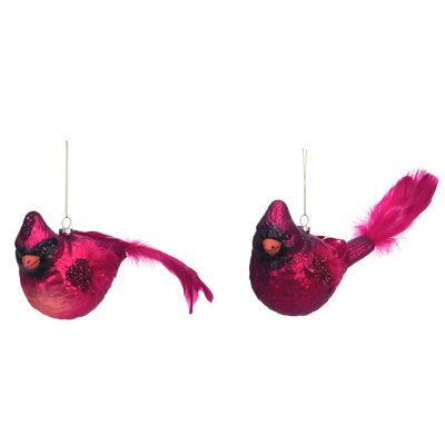  Ensemble de 2 décorations de Noël en forme de plumes de verre