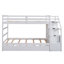 Lit superposé simple avec lit gigogne et trois escaliers de rangement pratiques, idéal pour les soirées pyjama en famille et le rangement des jouets-599701845
