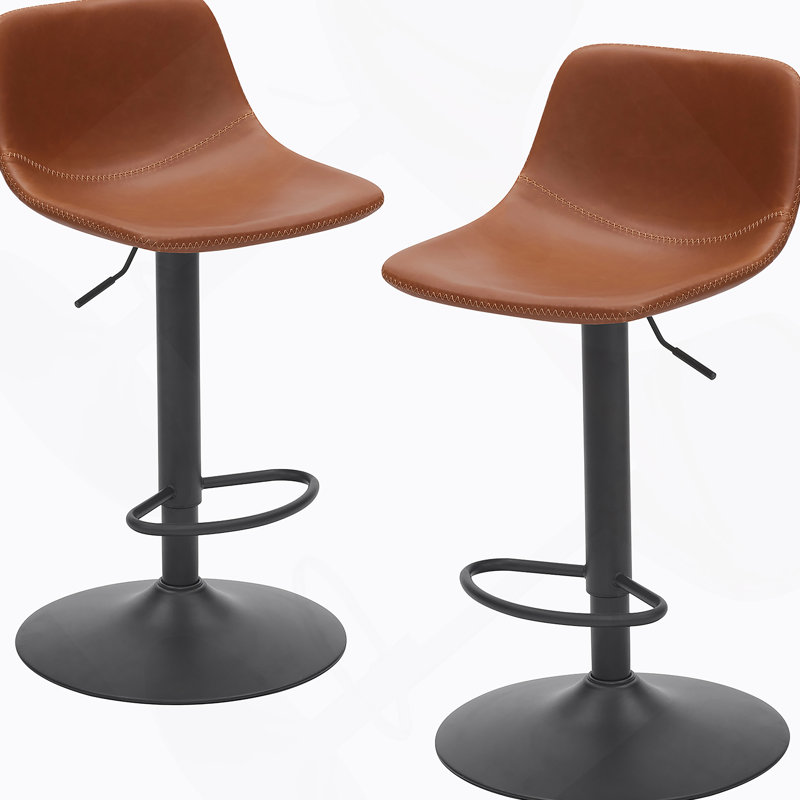 Ensemble de 2 tabourets de bar réglables, tabourets pivotants de style Mid-Century avec dossier, chaises de comptoir industrielles pour îlot de cuisine