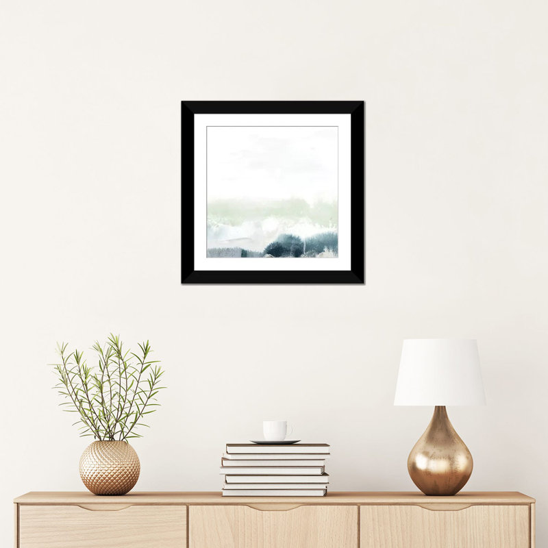 «Seafoam Horizon II», reproduction sur toile, Papier avec cadre noir, Blanc, H 24 po x l 24 po x P 1 po