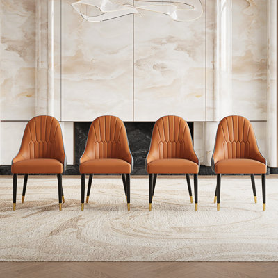 Chaise d'appoint rembourrée en similicuir Frania