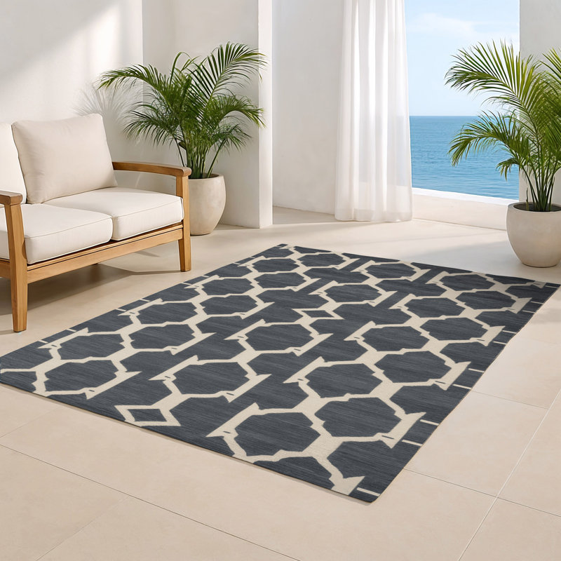 Tapis gris intérieur et extérieur Trellis, Rectangulaire 2 pi x 3 pi