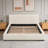 Full Upholstered Platform Bed with Faux Leather Headboard No Box Spring Needed-835671468