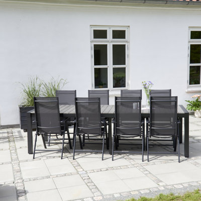 Jeramie 8 - Person Patio Dining Set with Extendable Rectangular Table