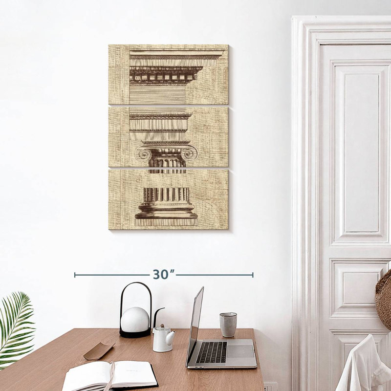 Lilie Architectural Rendering II Burlap Sepia, 32" H x 20" W