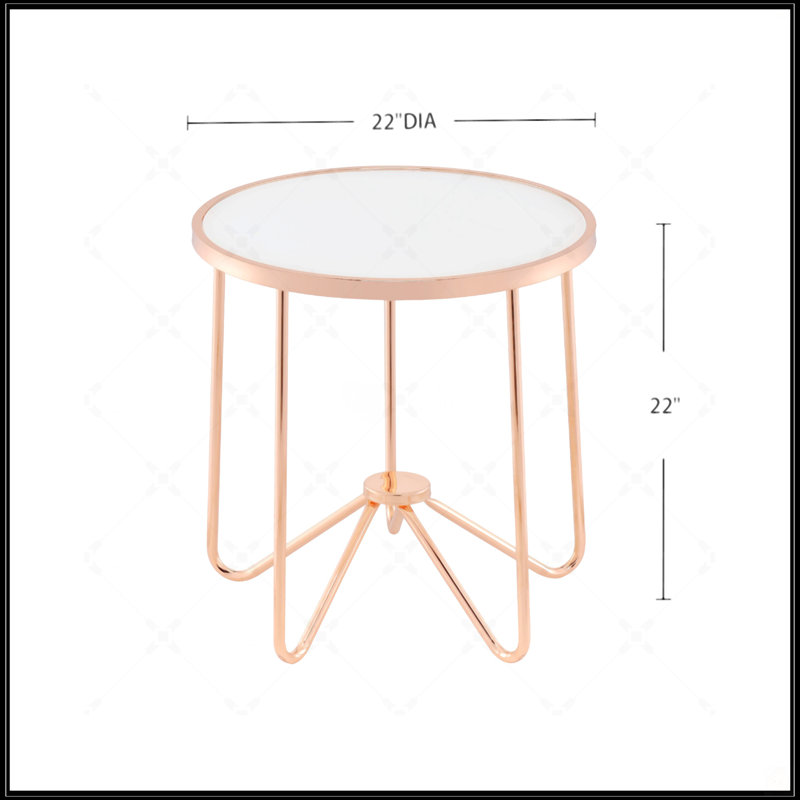 Table ronde blanche en verre givré