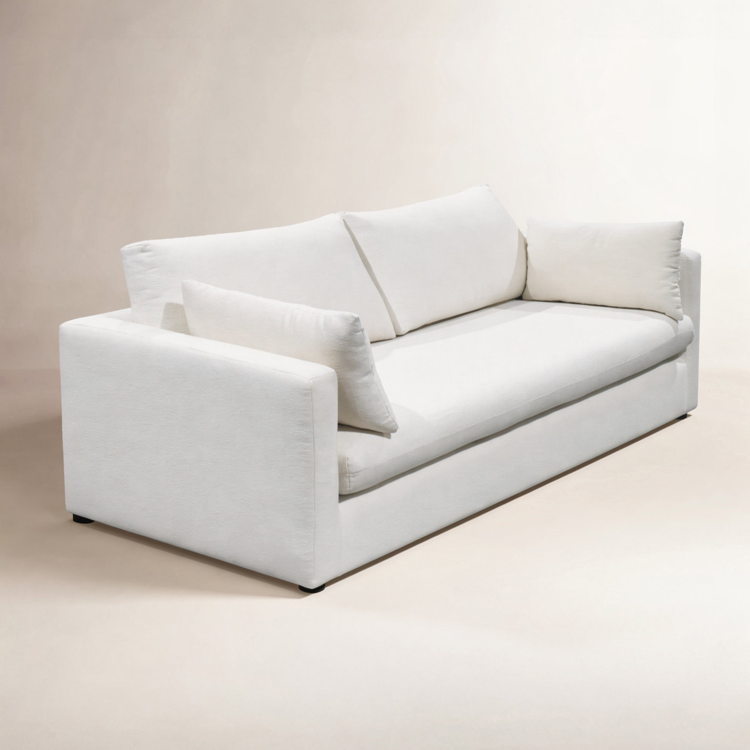 Haven 88" Upholstered Sofa, Beige, Non-Removable Cover