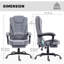 Fauteuil de bureau à 7 points de massage à vibration avec roues pivotantes, gris-357582883