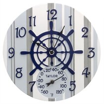 Nautical Seashell Outdoor Wall Thermometer Metal Temperature Gauge Bea