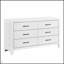 Commode à 6 tiroirs moderne à finition blanche avec quincaillerie noire, solution de rangement durable et élégante pour chambre à coucher