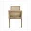 Banc d'appoint de rangement capitonné FlowLuxe, cadre en bois massif sable