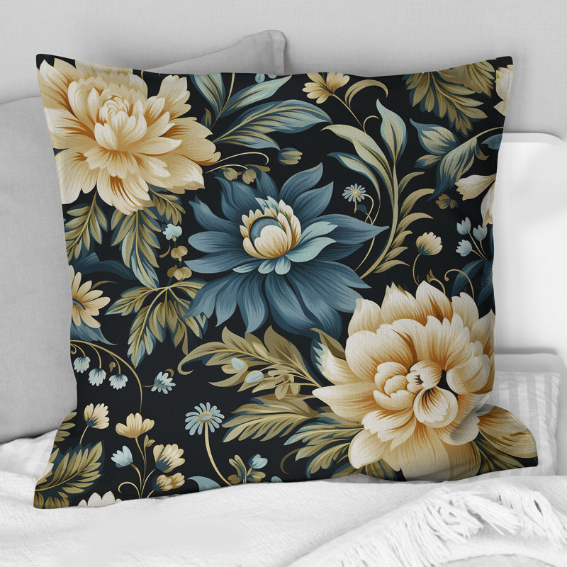 Tribal Green Damask Accents - Coussin décoratif Abstract Coral Reef Multicolor Azure - Coussin décoratif, H 16 po x l 16 po