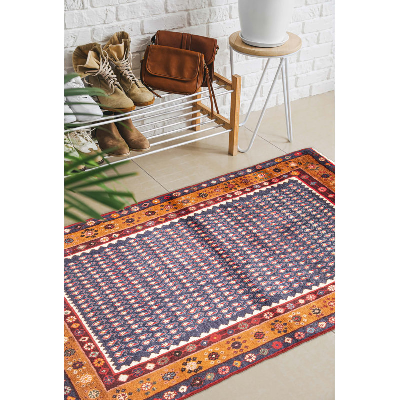 Tapis bleu marine Andelz 3 pi 2 po x 5 pi 1 po