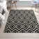 Bullock Hand Woven Flat Weave Wool/Cotton Geometric Rug in Black/Ivory