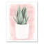 Reproduction d’art sur toile tendue « succulent sur un motif rose »