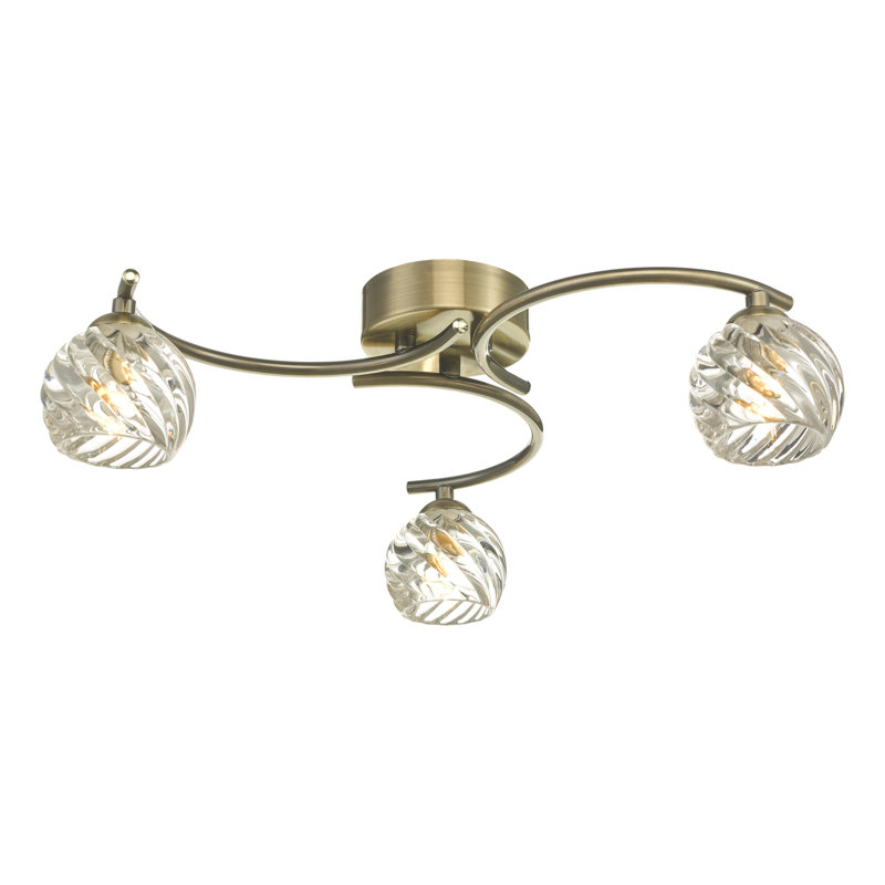 Christeen Semi Flush Mount, Antique Brass