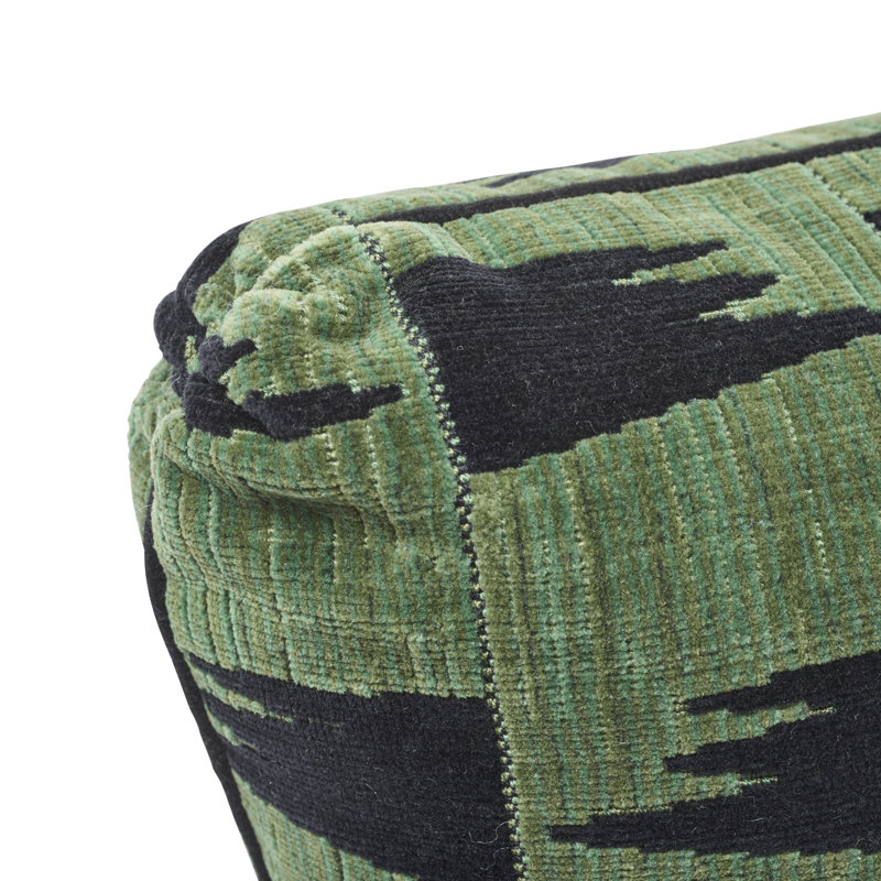Schumacher x David Kaihoi Tutsi Pillow, Black/Green, 12" x 20"