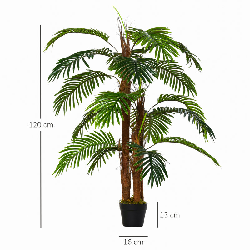 120cm Faux Palm Tree in Cement Pot