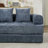 Blue Comfy Convertible Folding Mattress Couch – Chenille Floor Sofa Bed With Armrest For Living Room, Bedroom, Lounge, Studio